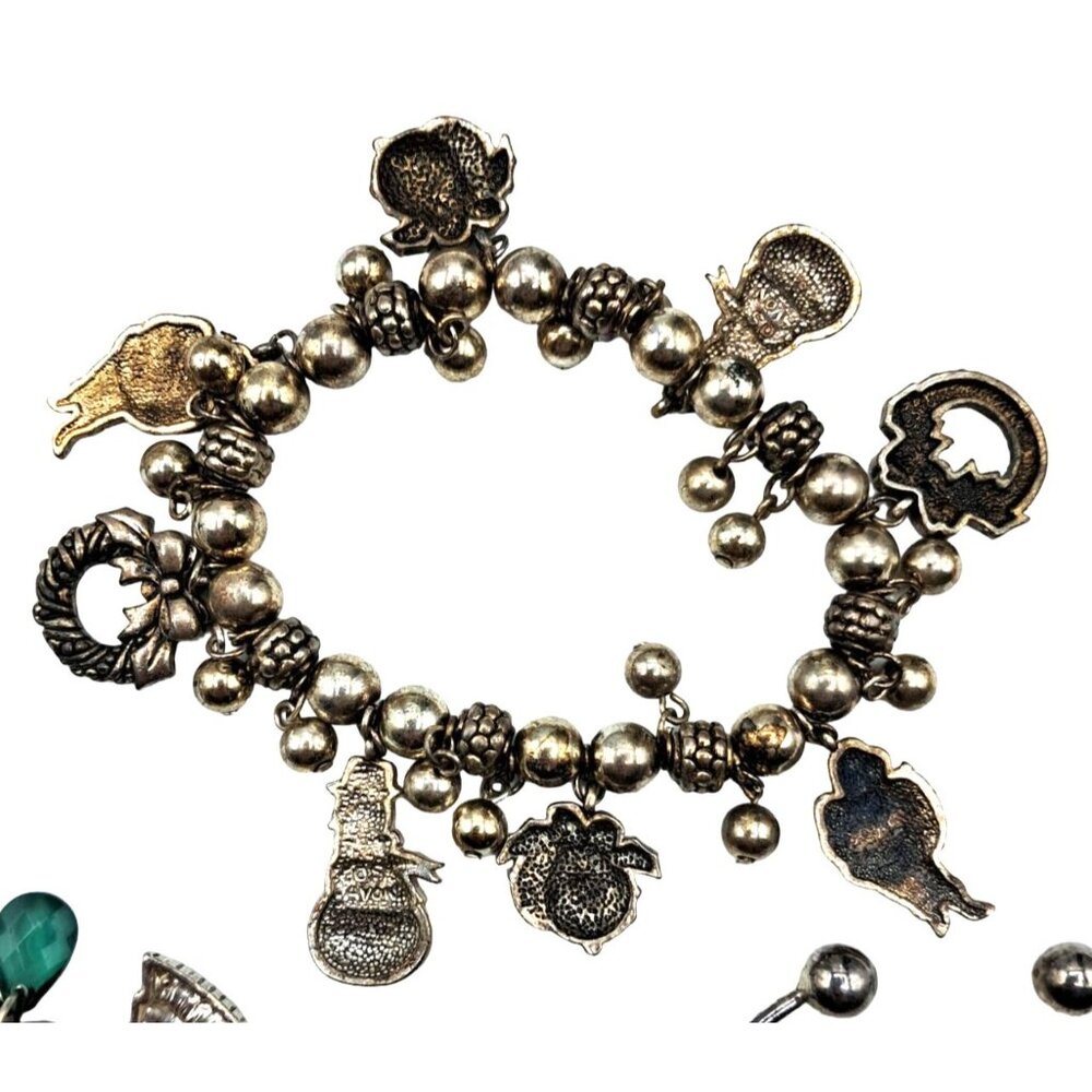 Christmas Bracelet Lot of 4 Slide Charm Avon Vintage to Now Costume Jewelry - Picture 9 of 14